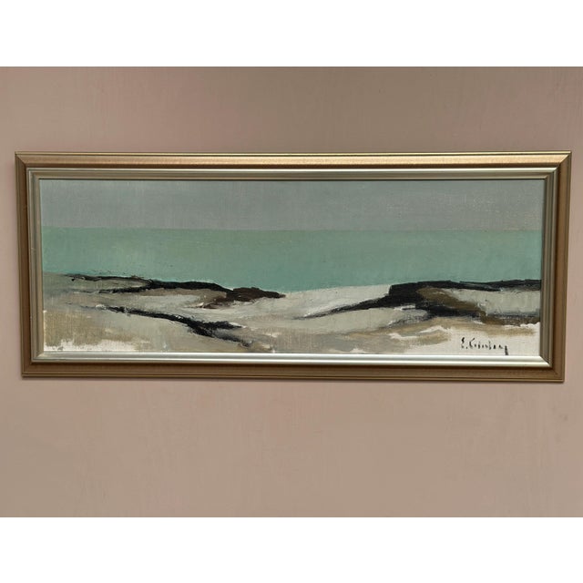 Original Swedish Oil on Canvas – “Coastal Landscape” by Eric Cederberg (1897–1984) – Signed – Vintage & Framed – 36 × 87...