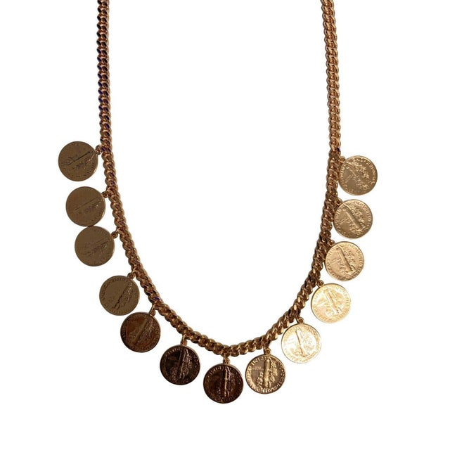 Contemporary American Usa Genuine Vintage Dollar Coin Rose Gold Vermeil Sterling Silver Curb For Sale - Image 3 of 7