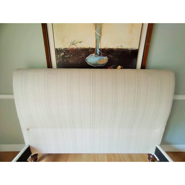 Contemporary Upholstered Queen Sleigh Bed For Sale - Image 3 of 18