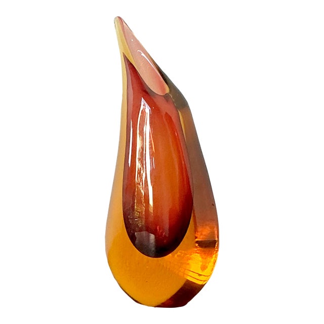 Vintage Italian Murano Art Glass Vase For Sale