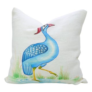 Favdivine Off White Linen Handemade Block Print Decorative Throw Pillow Covers 16x16 Inches- Saras For Sale