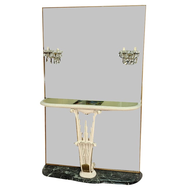 Italian Green Console, 1940s For Sale