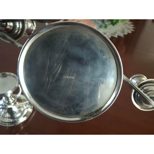 Metal Pair 19th Century Silver Plate 3-Light Candelabra Candle Holders Table Sconces For Sale - Image 7 of 11