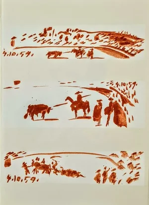Pablo Picasso, Corrida Scenes, Lithograph, 1961