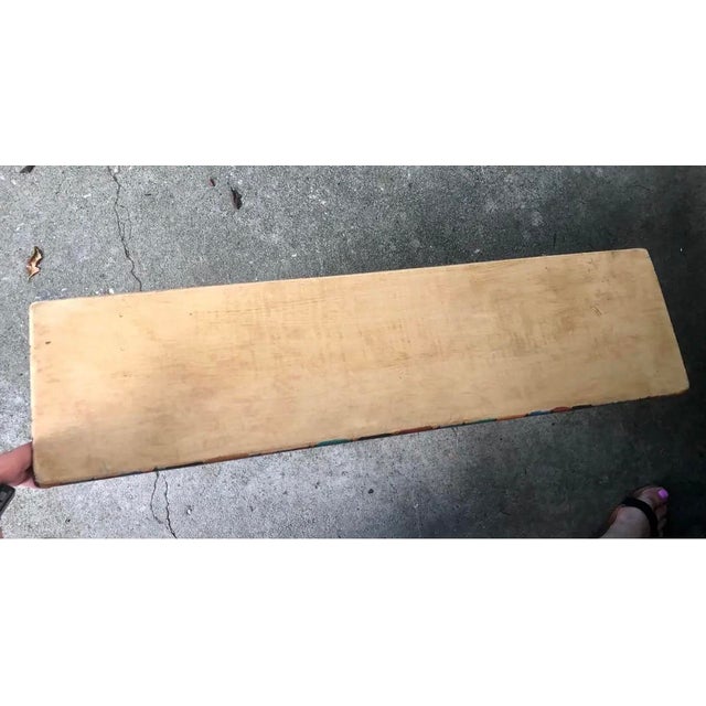 Hand-Painted Native American-Style Wooden Decorative Shelf With Thunderbird Motif For Sale In Charleston - Image 6 of 10