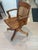 Antique 1920s Solid Tiger Oak Swivel Bankers Desk Chair - Excellent Condition For Sale - Image 4 of 10