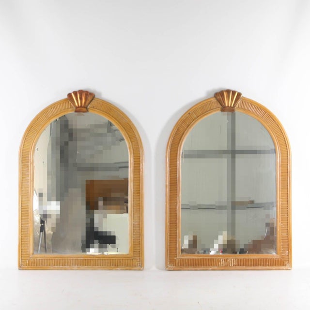 Rattan and Copper Mirrors, 1970s, Set of 2 For Sale - Image 15 of 15