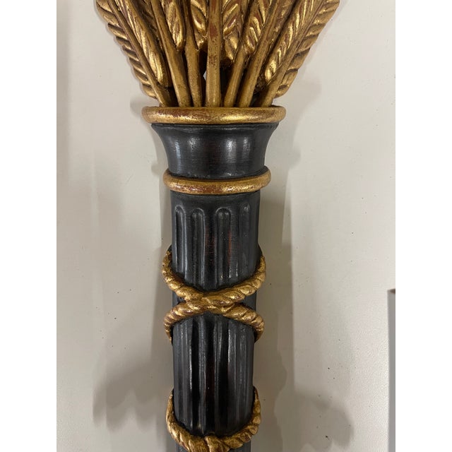 Vintage Louis XVI Style Two-Light Electric Wall Sconces--a Pair For Sale - Image 4 of 13