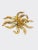 Metal Vintage Gold Poinsettia Large Floral Brooch For Sale - Image 7 of 9