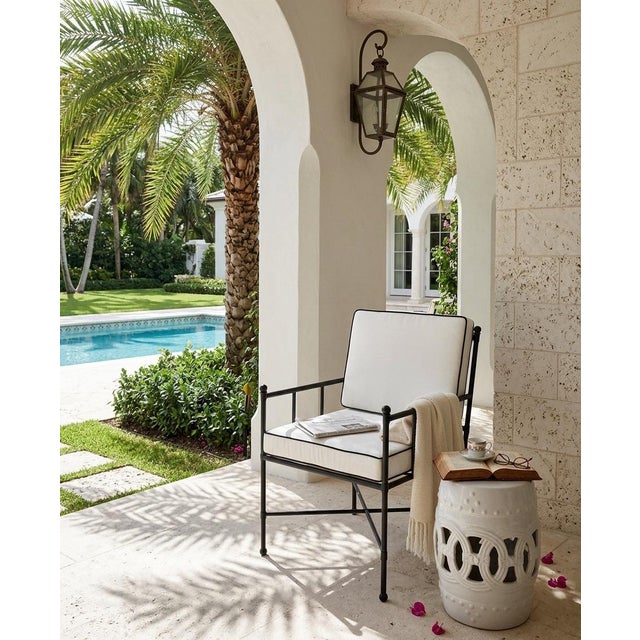 Classic Campaign-Style Wrought Iron Lounge Armchair For Sale - Image 11 of 11