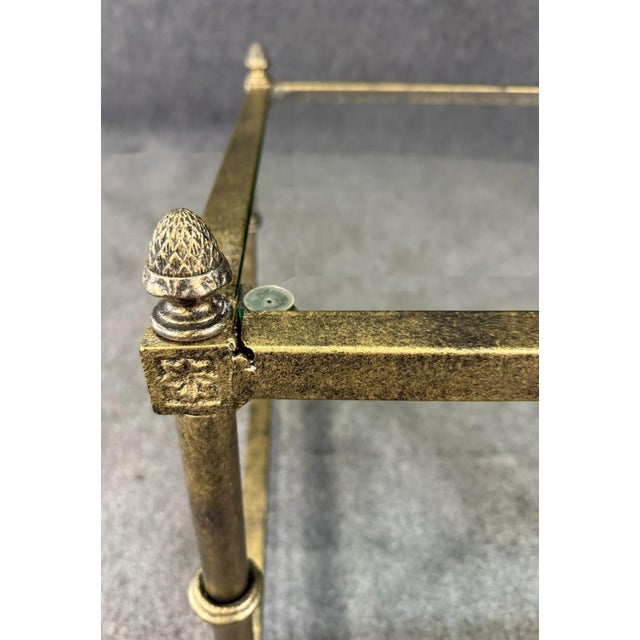 Late 20th Century Petite Metal and Glass Side Table With Paw Feet For Sale In Raleigh - Image 6 of 8