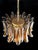 Gold Italian Amber Murano Glass Petal Chandeliers, Set of 2 For Sale - Image 8 of 14