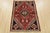 Tribal Shiraz Rug 3’5” X 4’7” Red Wool Vintage Tribal Hand-Knotted Oriental Carpet For Sale - Image 3 of 12