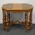 Rustic European Vintage Antique Mediterranean Revival Old World Black Walnut & Pecan 36" Accent Table W. Intricate Turned Baluster Legs For Sale - Image 3 of 8