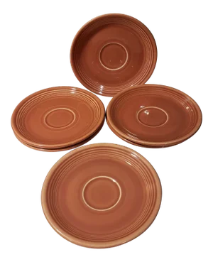 Vintage Fiestaware Rose Pink Saucer Bread & Butter Plates- Set of 6