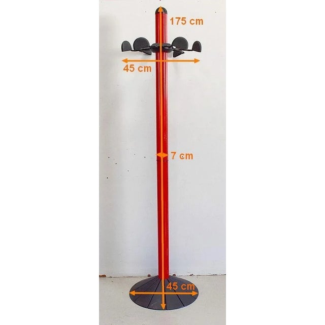 Black Vintage Lacquered Metal Coat Rack from Seccose, 1980s For Sale - Image 8 of 12