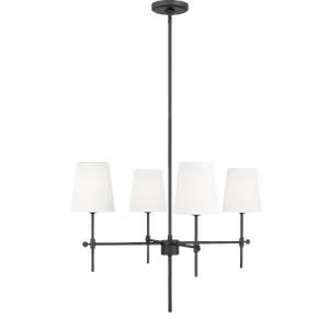 Thomas O'Brien By Visual Comfort Studio Baker 4-Light Small Chandelier in Midnight Black