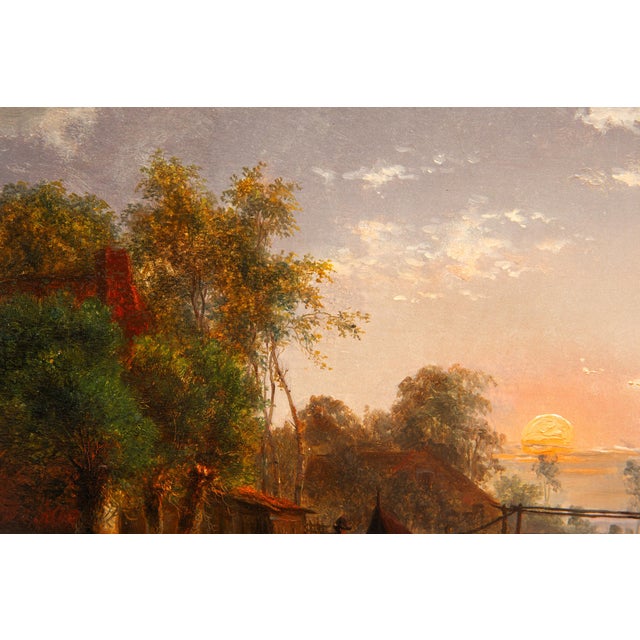 Wood Dutch Moonlit River Landscape Painting by Jacobus Theodorus Abels (1803-66) For Sale - Image 7 of 18