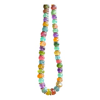 Artisan-Crafted Multicolor Tourmaline Necklace & Bracelet With Watermelon Tourmaline and Verdigris Patinated Copper For Sale