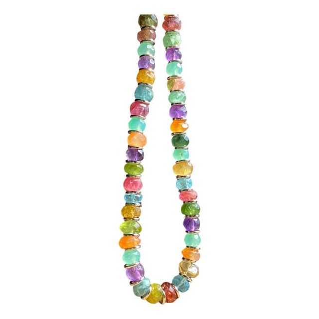 Artisan-Crafted Multicolor Tourmaline Necklace & Bracelet With Watermelon Tourmaline and Verdigris Patinated Copper For Sale