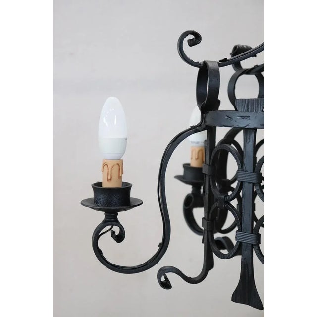 Vintage Chandelier in Iron, 1940s For Sale - Image 6 of 13