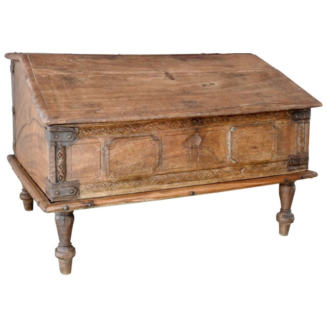 19th Century Spanish Childrens Lift Top Writing Desk For Sale - Image 11 of 11
