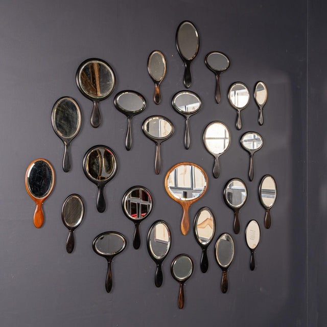 Antique Wooden Hand Mirrors, 19th Century, Set of 25 For Sale - Image 3 of 18
