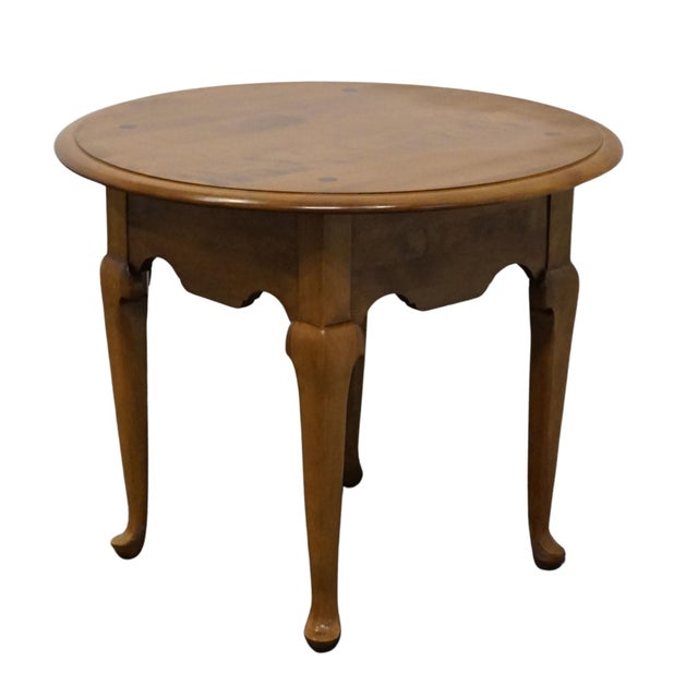 ETHAN ALLEN Heirloom Nutmeg Maple Colonial Early American 28" Round Accent End Table 10-8036 23.25" High 28.25" Wide...