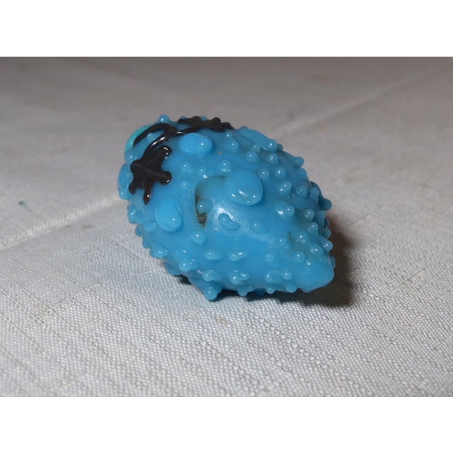 Rare Antique Hand Blown Chinese Blue Glass Fruit Amazonite Stone Snuff Bottle For Sale - Image 9 of 12