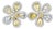 Late 20th Century Pair of 18K White Gold Rose Cut Champagne Diamond Floral Earrings For Sale