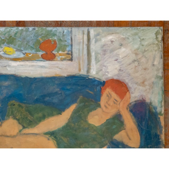 Mid 20th Century Mid-Century Modern French or American School Figure Reclining in Style of Milton Avery For Sale - Image 5 of 11