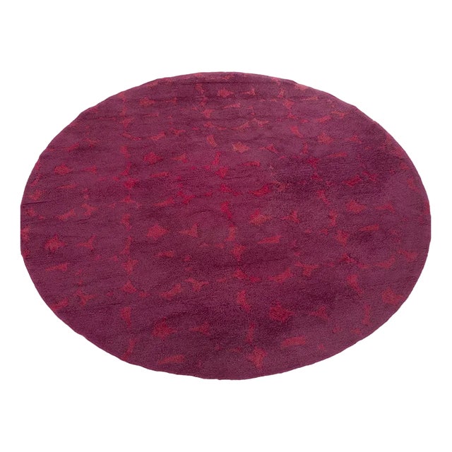 Large Round Purple Rug For Sale