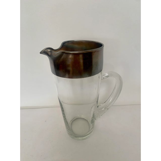Mid-Century Modern Vintage Dorothy Thorpe Silver Banded Pitcher For Sale - Image 3 of 6