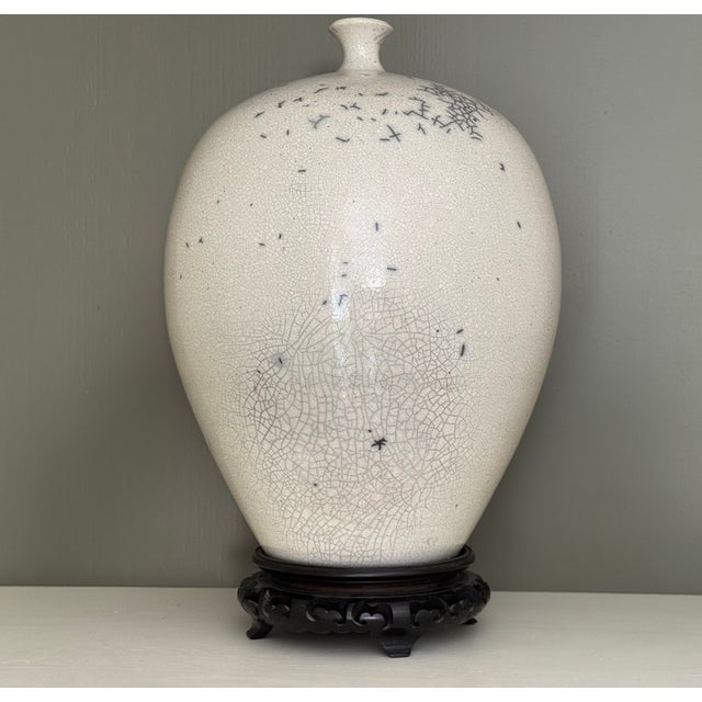 Nancee Meeker Ceramic Studio Art Raku Vase For Sale - Image 11 of 14