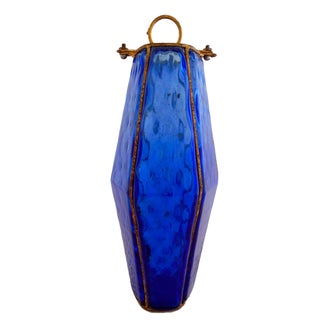 Italian Blue Caged Murano Glass Pendant Light For Sale
