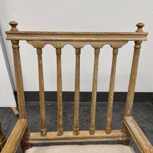 Wood Matthew Izzo Collection Barnaby French Country Pine Wood Armchairs, Pair For Sale - Image 7 of 12