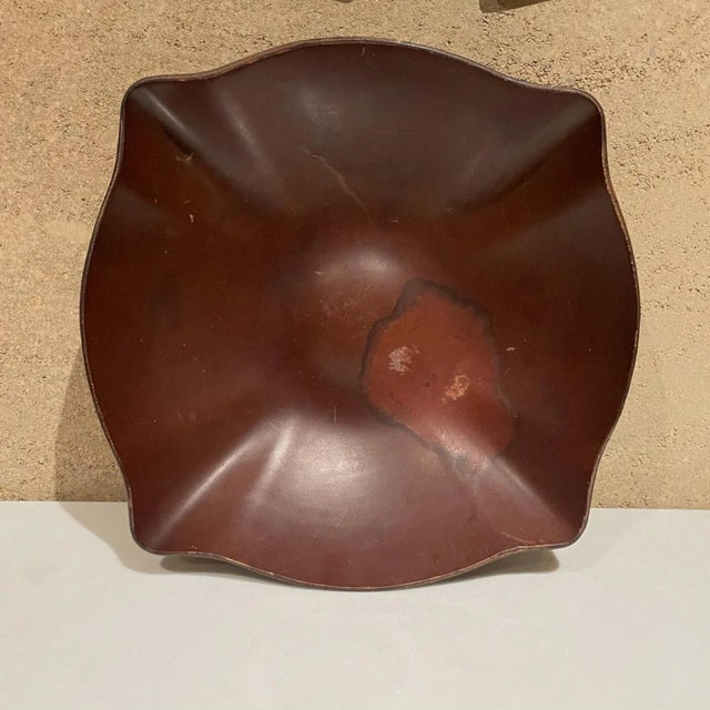 For your consideration, AC&T sculptural acqua bowl- catch it all plate in saddle leather. Made in Italy by Arte Cuoio....