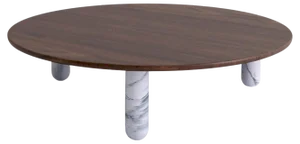 Large Round White Marble Sunday Coffee Table by Jean-Baptiste Souletie