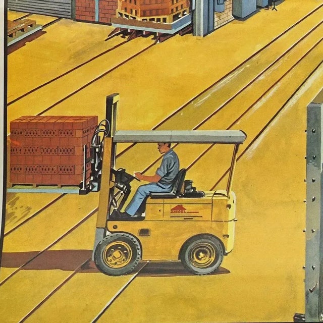 Vintage Mural Industrial Plant Rollable Wall Chart, 1960 For Sale - Image 4 of 7