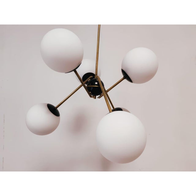 Black 6-Light Sputnik Hanging Light For Sale - Image 8 of 18