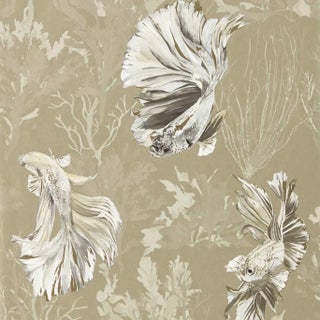 Harlequin Halfmoon Wallpaper in Gilver/ Tranquility For Sale