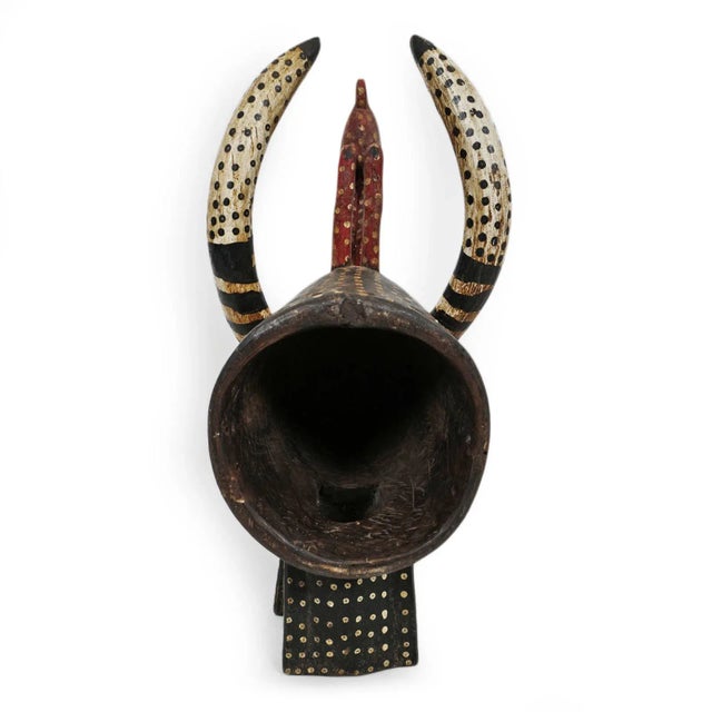 Wood Antique African Fire Spitter Helmet Mask For Sale - Image 7 of 9