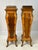 Pair of Mid-20th Century French Rococo Style Marquetry & Ormolu Pedestals With Green Marble Tops For Sale - Image 11 of 16