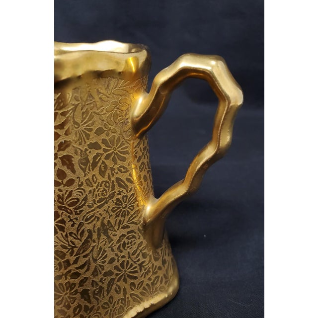 Vintage Wheeling Decorating Company WDC Ransom Creamer and Sugar Bowl Doves Roses Daisies For Sale - Image 12 of 16