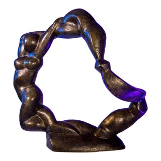 1970s Modernist Bronze Sculpture by Henri Delcambre For Sale
