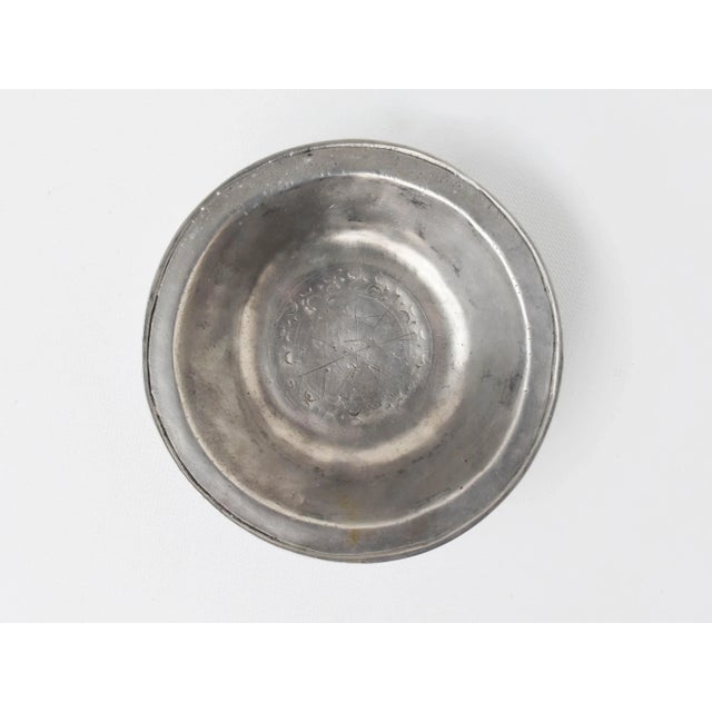 Brutalist Antique Hammered Pewter Bowls, 1600, Set of 6 For Sale - Image 3 of 5