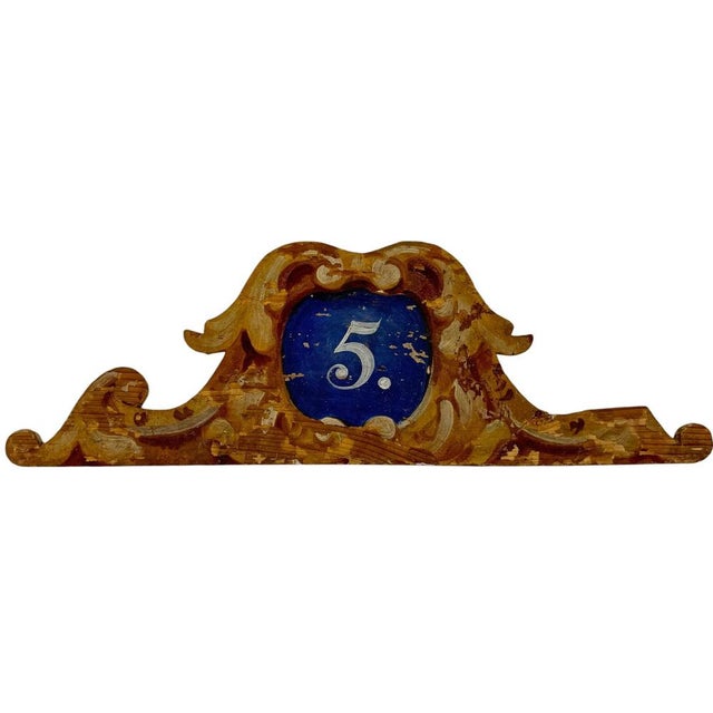 Vintage Fairground Number Sign No. 5, 1920s For Sale - Image 9 of 9