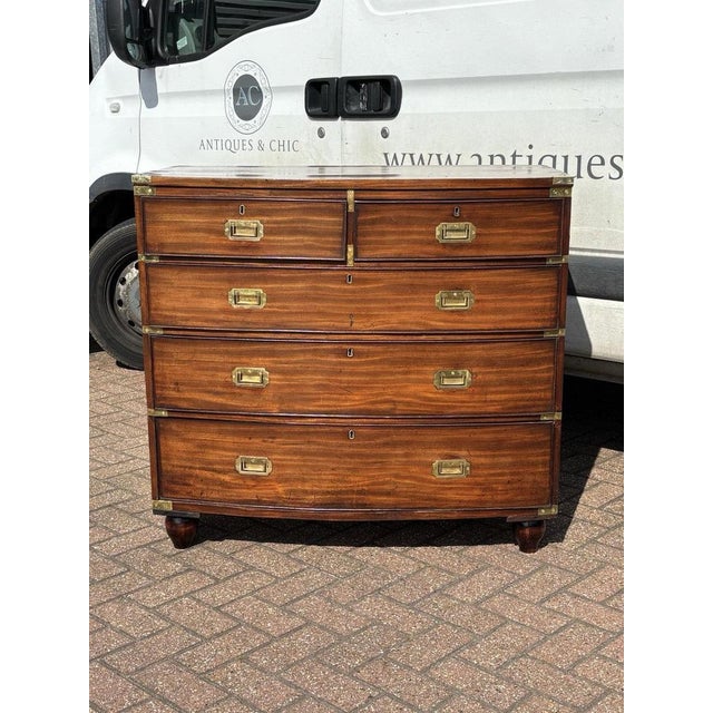 Brown Victorian Campaign Chest with Brass Handles For Sale - Image 8 of 13