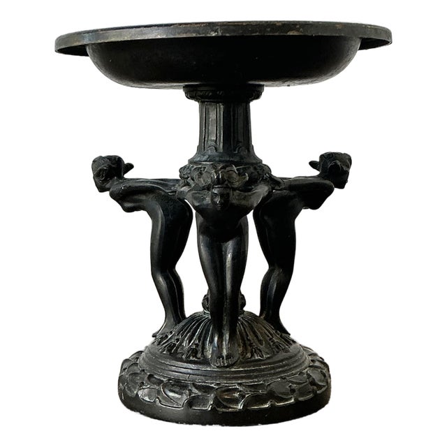 Vintage Neoclassical Three Graces Compote For Sale