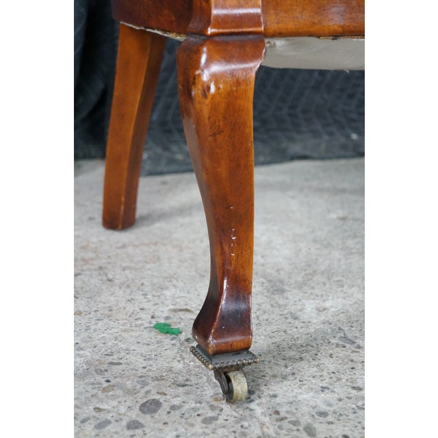 Antique 19th C. Mahogany Regency Empire Klismos Library Desk Gondola Arm Chair For Sale - Image 14 of 18